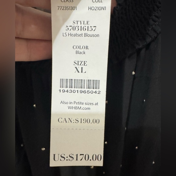 White House Black Market Black Blouson Sleeve Dress Size XL - Picture 5 of 6